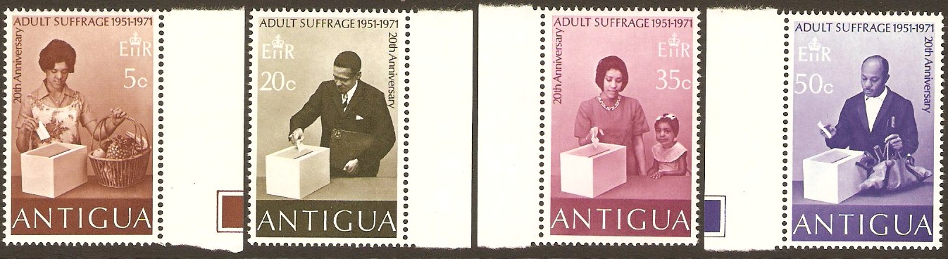 Antigua 1971 Adult Suffrage Set SG296-SG299.
