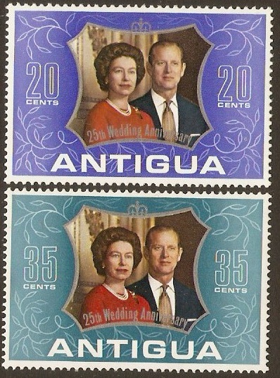 Antigua 1972 Silver Wedding Set. SG339-SG340.
