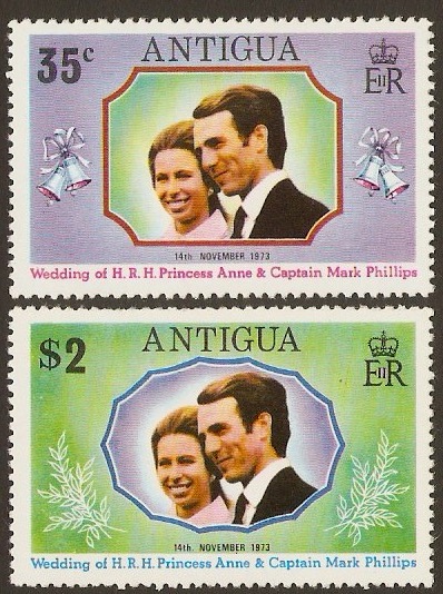 Antigua 1973 Royal Wedding Set. SG370-SG371.