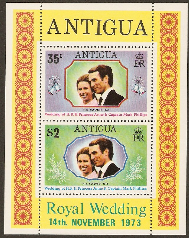 Antigua 1973 Royal Wedding Sheet. SGMS372.