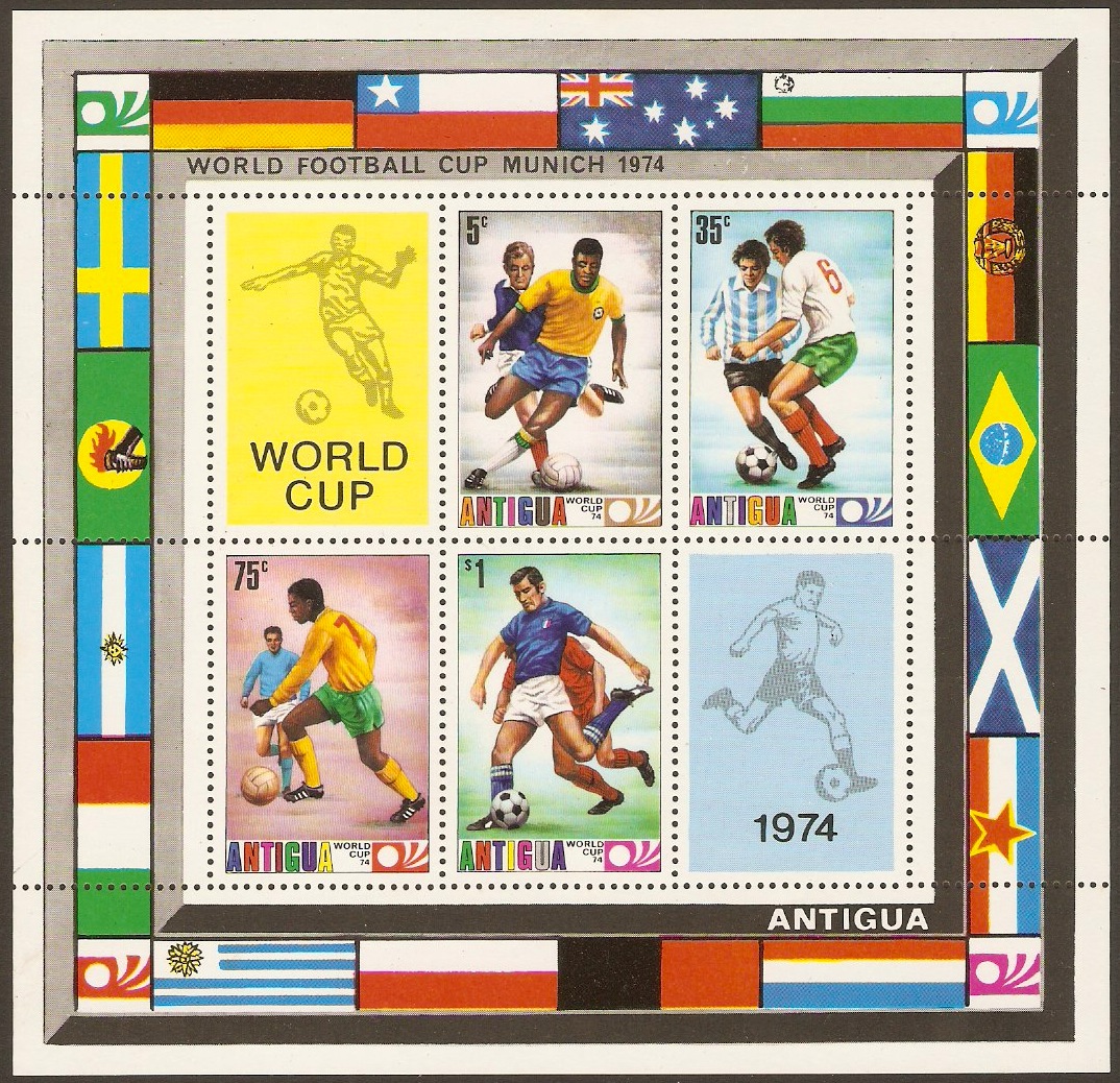 Antigua 1974 World Cup Football Sheet. SGMS403.