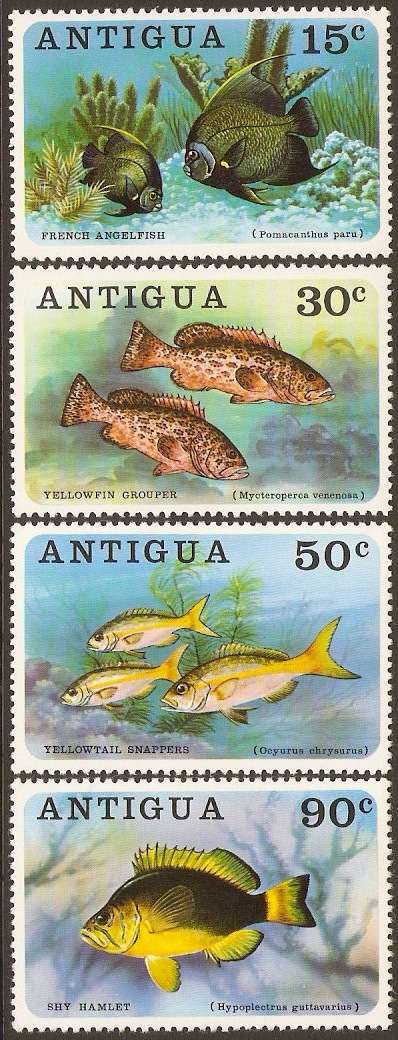 Antigua 1976 Fishes Set. SG510-SG513.