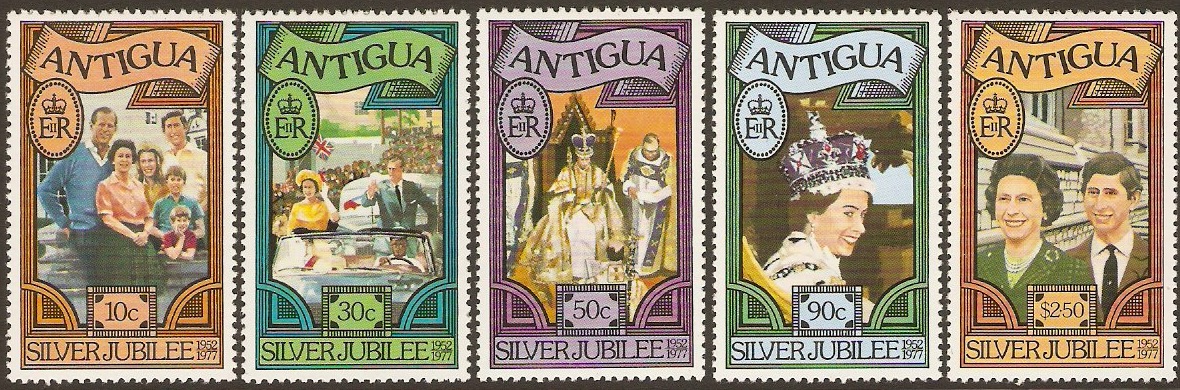 Antigua 1977 Silver Jubilee Set. SG526-SG530.