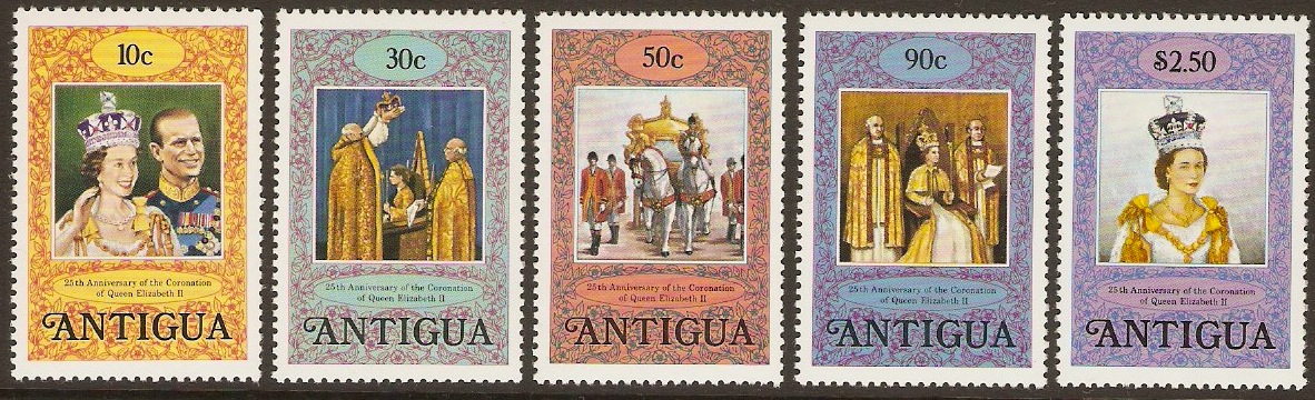 Antigua 1978 Coronation Anniversary Set. SG581-SG585.