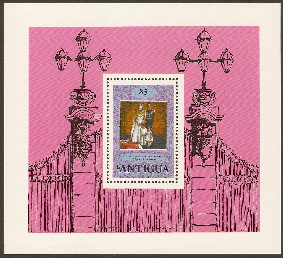 Antigua 1978 Coronation Anniversary Sheet. SGMS586