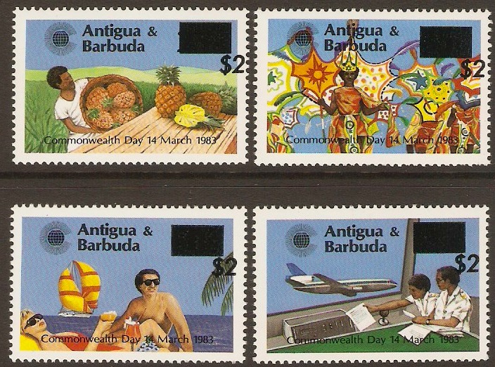 Antigua 1984 Commonwealth Day Stamps Overprint Set. SG852-SG855.
