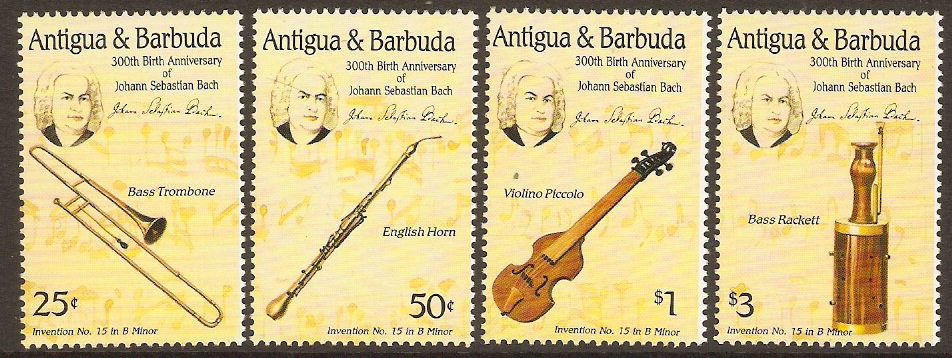 Antigua 1985 Bach Commemoration Set. SG960-SG963.