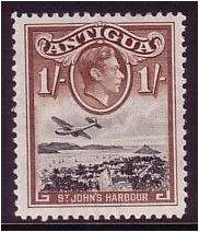 Antigua 1938 1s Black and brown. SG105.