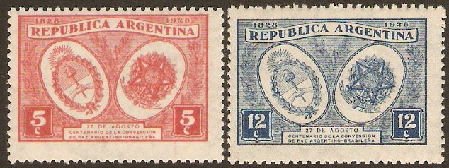 Argentina 1928 Peace Centenary. SG577-SG578. - Click Image to Close