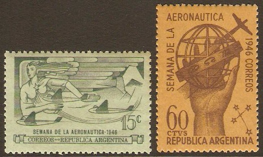 Argentina 1946 Aeronautical Exhibition. SG781-SG782.