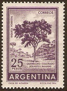 Argentina 1961 25p slate-violet. SG1020.