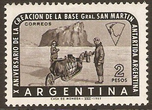 Argentina 1961 Antarctic Base Stamp. SG1044.