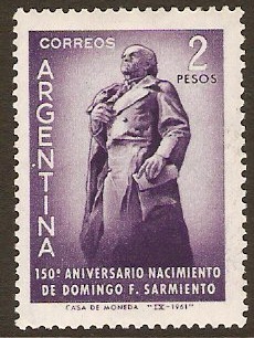 Argentina 1961 Sarmiento Commemoration. SG1046.