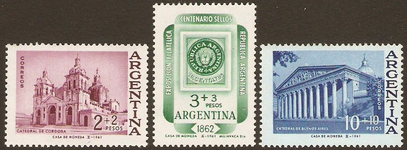 Argentina 1961 Philatelic Exhibition Set. SG1047-SG1049.