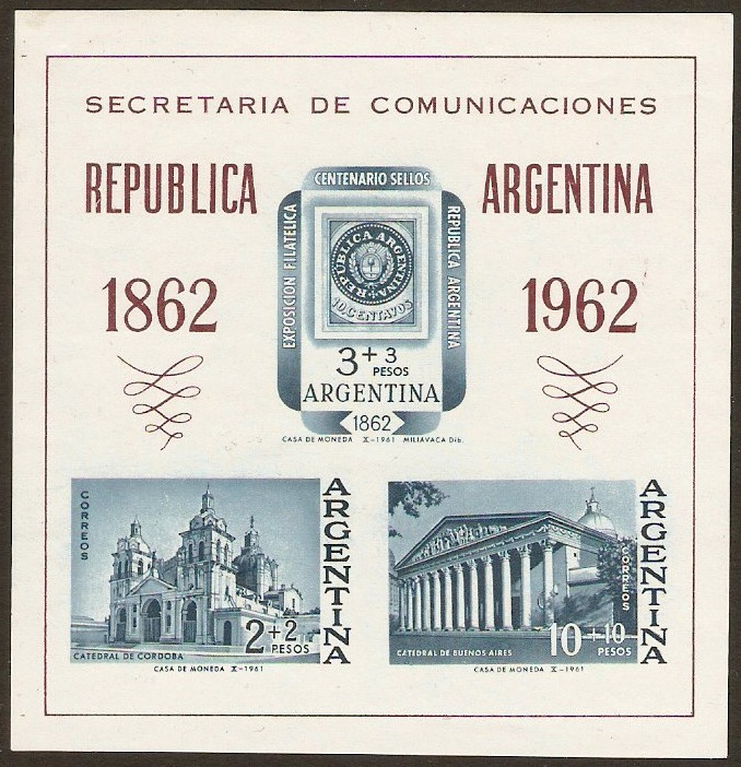 Argentina 1961 blue-green sheet. SGMS1050.