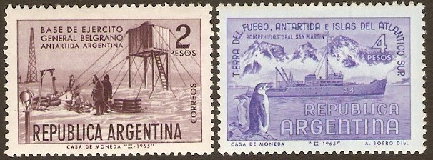 Argentina 1965 Antarctic Stamps. SG1126-SG1127.