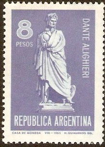 Argentina 1965 Dante Commemoration. SG1145.