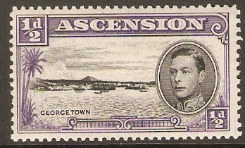 Ascension 1938 d Black and bluish violet. SG38b.