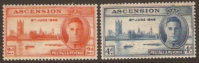 Ascension 1946 Victory Stamp Set. SG48-SG49.