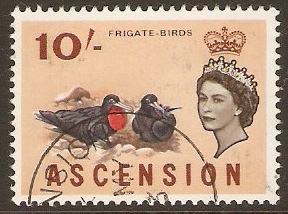 Ascension 1963 10s Frigate Birds. SG82.