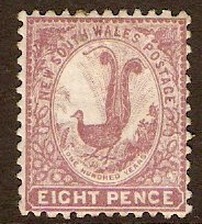 New South Wales 1888 8d Lilac-rose. SG257a.
