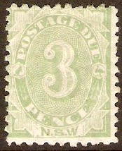 New South Wales 1891 3d Green Postage Due. SGD4a.