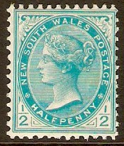 New South Wales 1892 d Bluish green. SG273a.