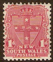 New South Wales 1897 1d Rose-carmine. SG290a.