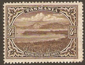 Tasmania 1899 3d Sepia. SG233.