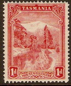 Tasmania 1912 1d Carmine-vermilion. SG261.