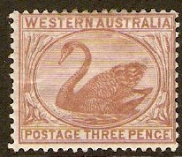 Western Australia 1871 3d Pale brown. SG63.