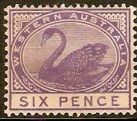 Western Australia 1885 6d Bright violet. SG100.