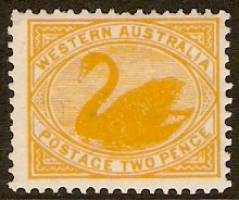 Western Australia 1905 2d Yellow. SG140.