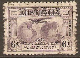 Australia 1931 6d Violet - Kingsford Smith's Series. SG123. - Click Image to Close