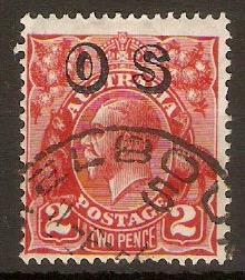 Australia 1932 2d Golden scarlet - Official stamp. SGO125. - Click Image to Close
