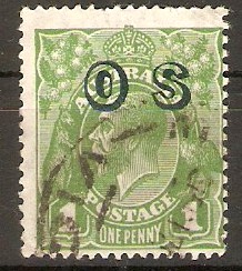 Australia 1932 1d Green - Official stamp. SGO129.
