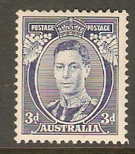 Australia 1937 3d Blue. SG168.