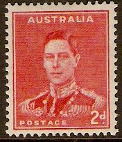 Australia 1937 2d Scarlet. SG184.