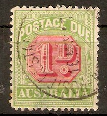 Australia 1938 1d Carmine and green - Postage Due. SGD113.