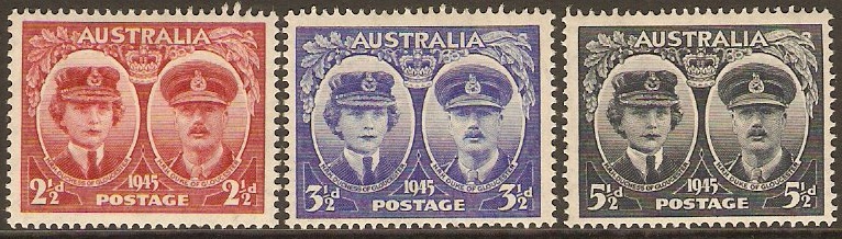 Australia 1945 Gloucester Royal Visit Set. SG209-SG211.