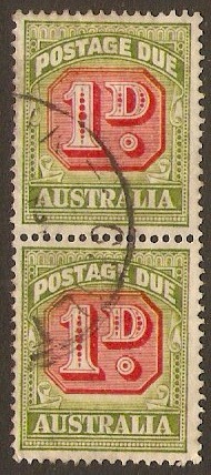 Australia 1946 1d Carmine and green - Postage Due. SGD120.