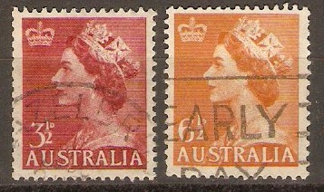Australia 1953 QEII Definitives set. SG263-SG263a.