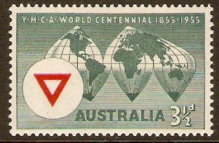 Australia 1955 3d YMCA Anniversary Stamp. SG286.