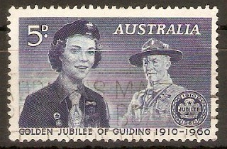 Australia 1960 5d Guides Anniversary stamp. SG334. - Click Image to Close