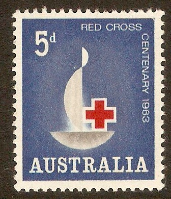 Australia 1963 5d Red Cross Anniversary Stamp. SG351.