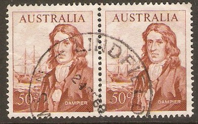 Australia 1966 50c Red-brown - Dampier. SG399.