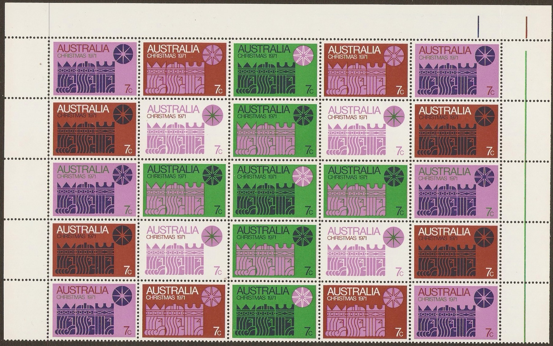 Australia 1971 Christmas Series. SG498-SG504.