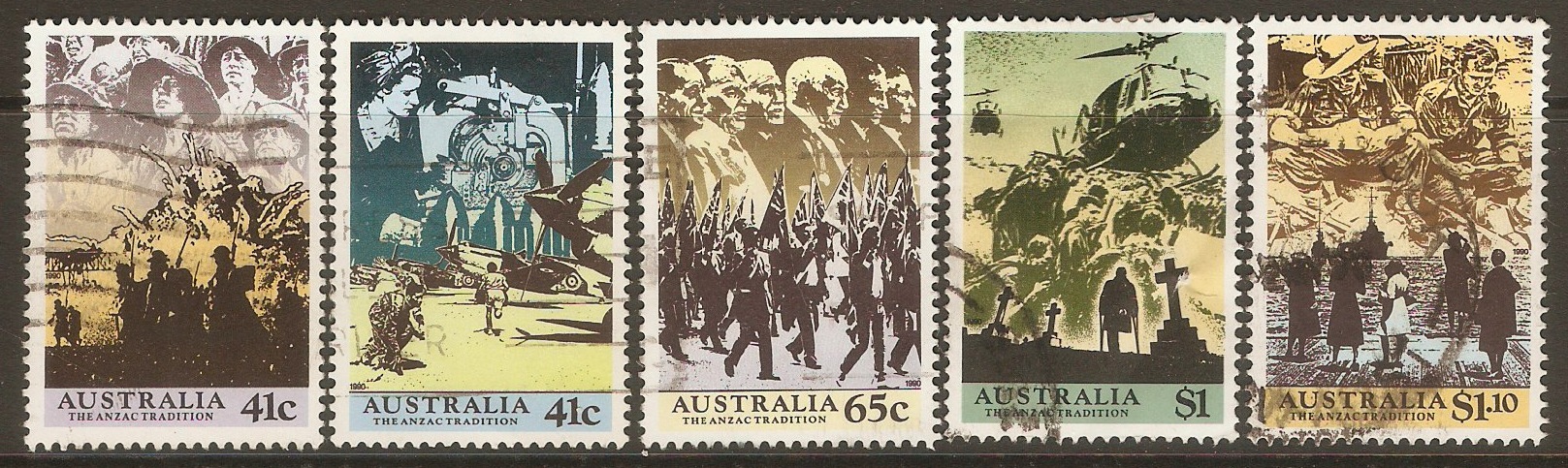 Australia 1990 The Anzac Tradition set. SG1241-SG1245.