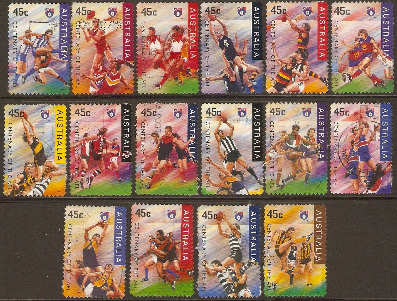 Australia 1996 Football Set. SG1606-SG1621.