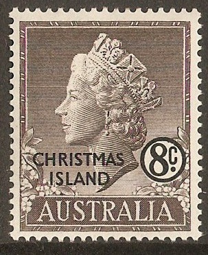 Christmas Island 1958 8c Black-brown. SG5